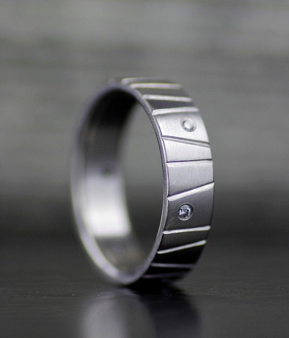 Bark Band Modern Wedding Ring