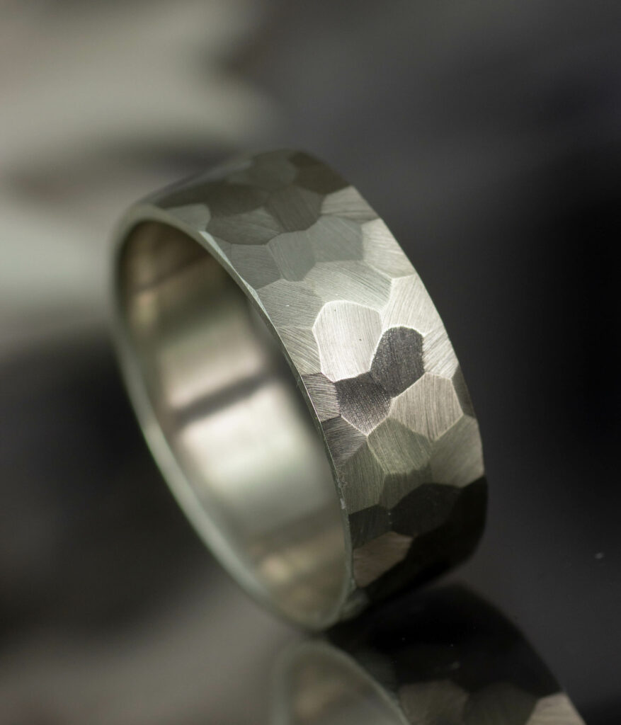 white gold mm facted band  redux