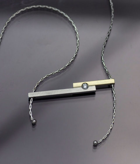 fused double bar necklace