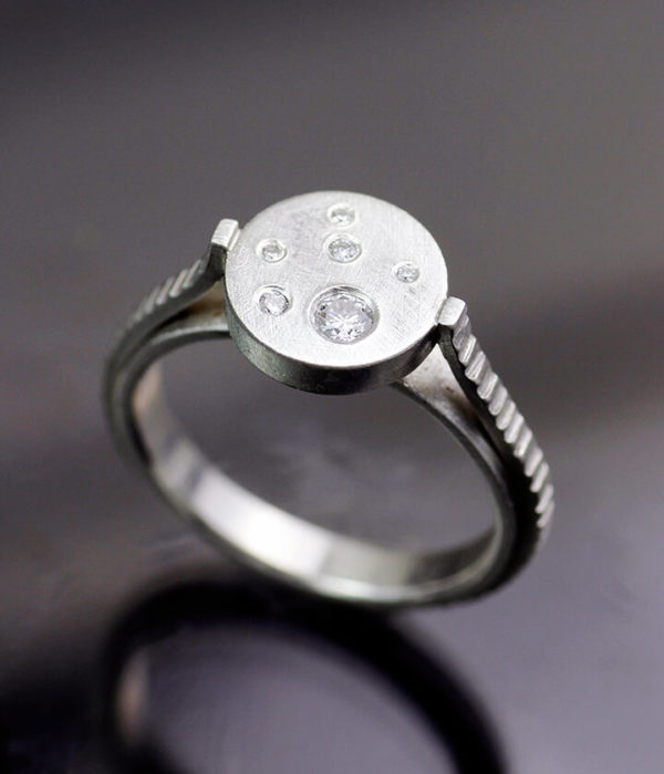 moonlit sky layered alternative solitaire ring