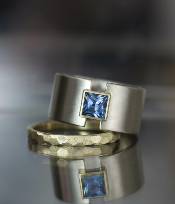 sapphire square lunar eclispe with faceted band scaled