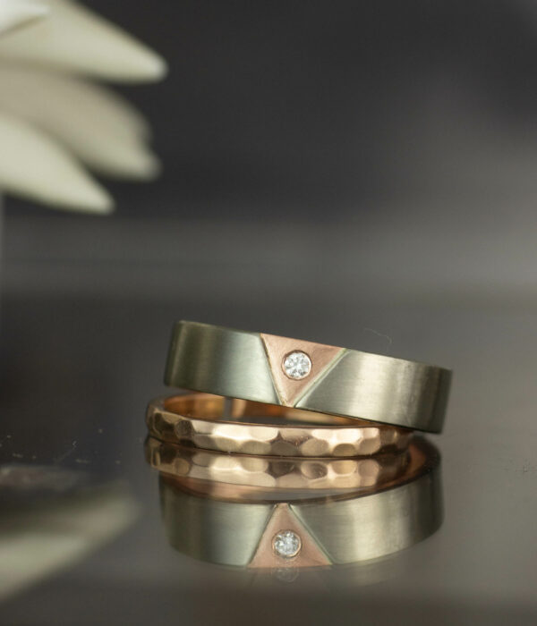 pink triangle with faceted band  scaled