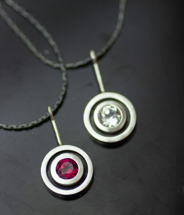 2 Double Circle Sapphire Or Ruby Pendant Scaled