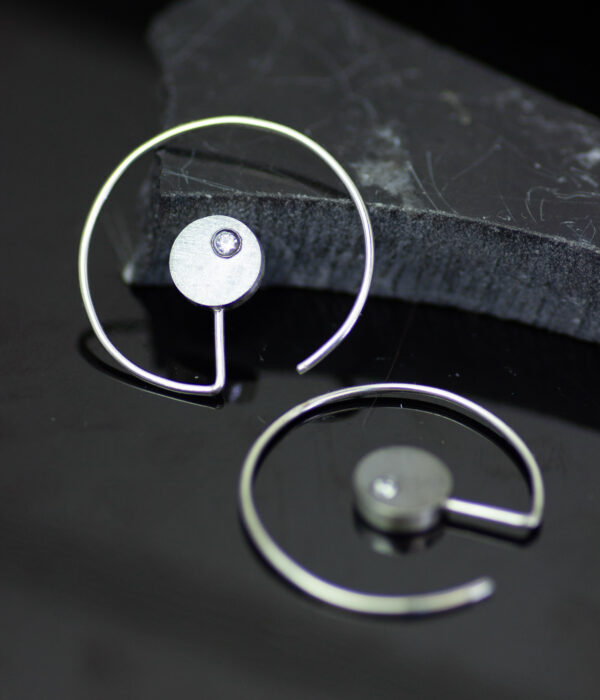 3 Diamond Orbit Reverse Threader Sterling Silver Earrings Scaled