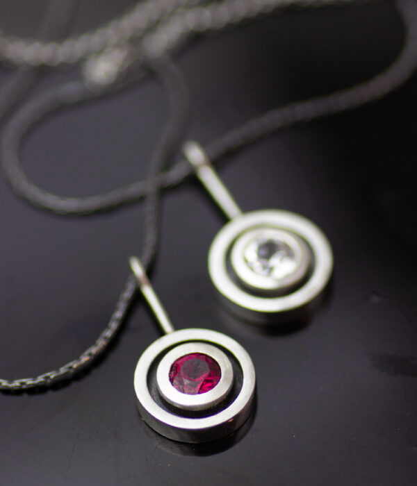 3 Double Circle Sapphire Or Ruby Pendant Scaled