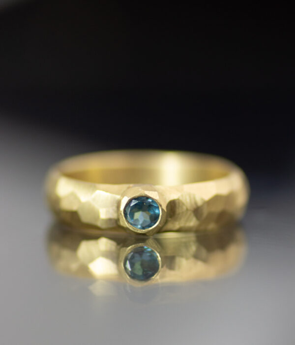 London Blue Topaz Faceted His Hers Theirs 14k Yellow Gold Engagement Ring 2 Scaled