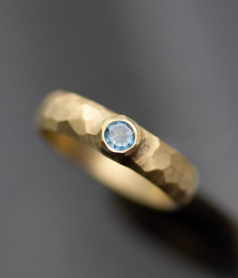 London Blue Topaz Faceted His Hers Theirs 14k Yellow Gold Engagement Ring Scaled
