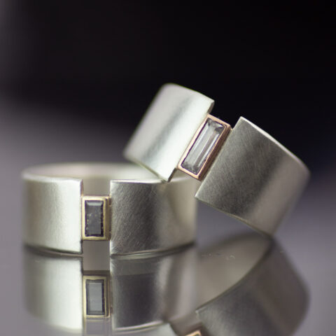 Main 2 Baguette Tapered Lunar Eclipse Mixed Metals Alt Engagement Ring Or Wedding Band Scaled
