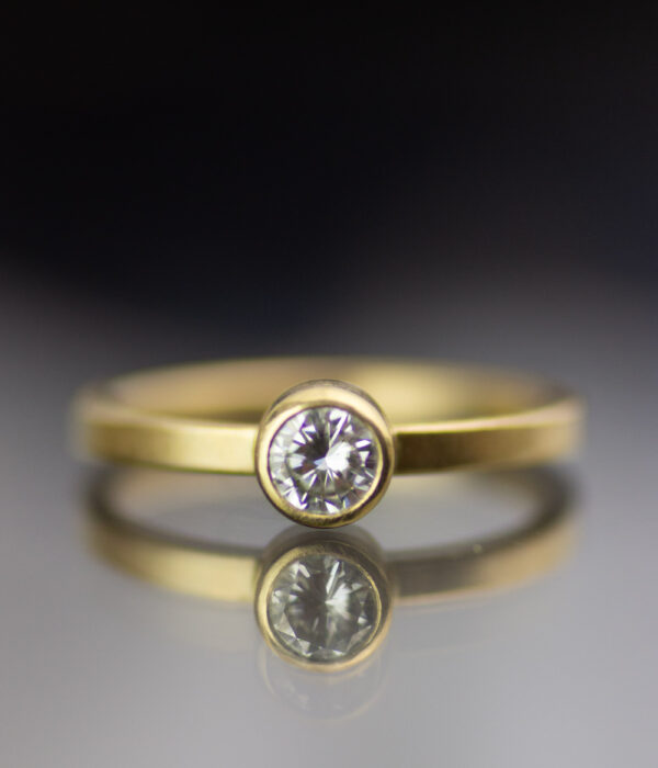 Main All Yellow Gold Modern Moissanite Solitaire Ready To Ship Scaled