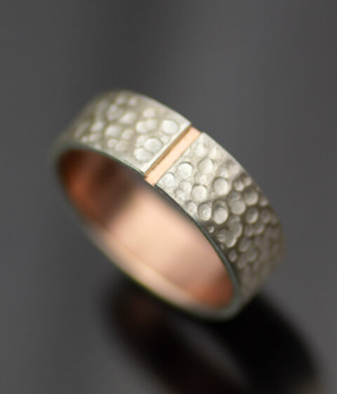Main Moonscape Mixed Metals Inset Tab Gender Neutral Wedding Band Scaled