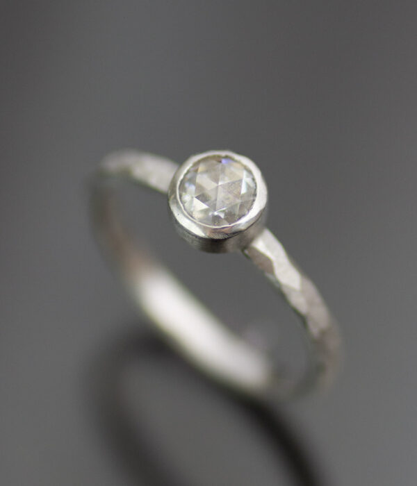 Main Platinum Faceted Solitaire With Rose Cut Moissanite Scaled