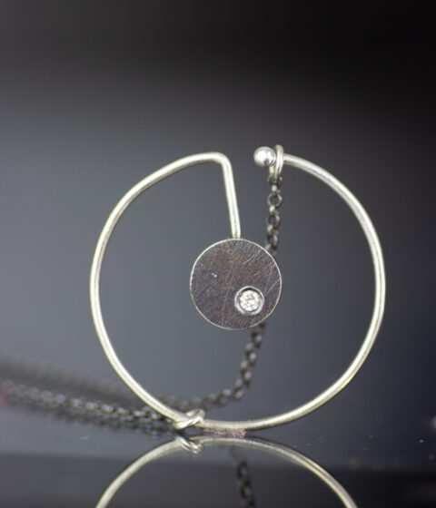 Diamond Orbit Sterling Silver Diamond Necklace Scaled