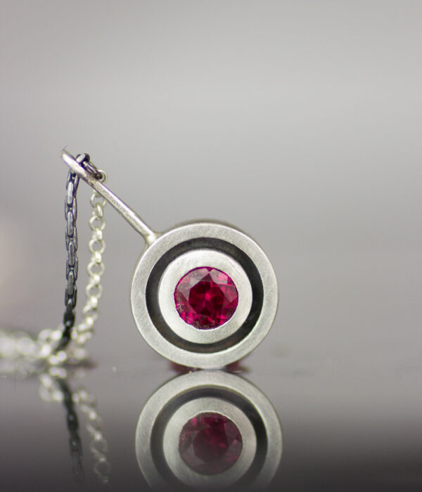 Double Circle Ruby Pendant Scaled