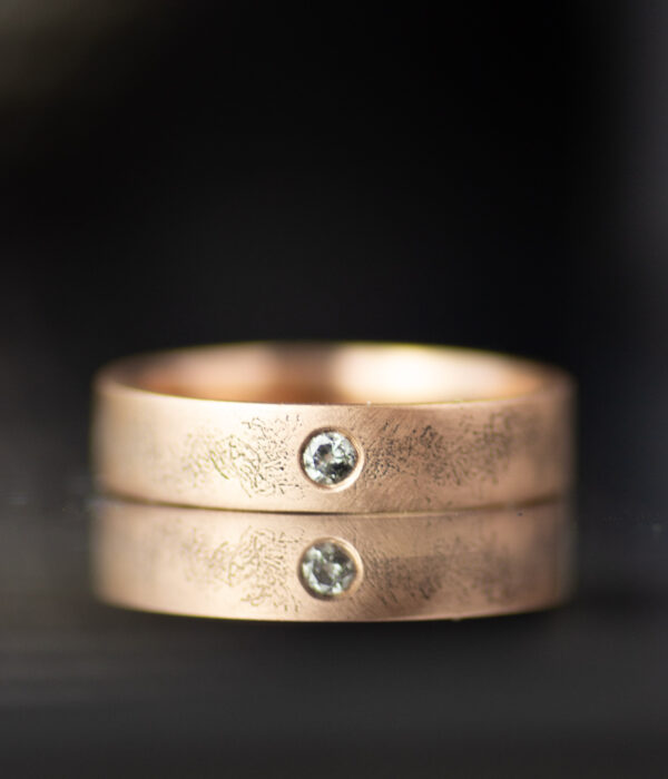 Rose Gold Intersteallar Band With Salt And Pepper Diamond Scaled