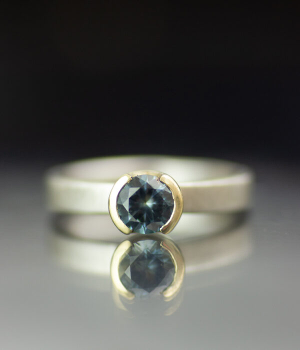 Sapphire Modern Half Bezel Solitaire In 14k Yellow And White Gold.jpg Scaled
