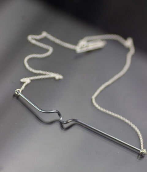 Scribble Sterling Silver Free Form Art Necklace 4 Scaled