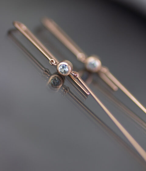 Sticks And Stones Rose Gold Earrings With Montana Sapphire.jpg Scaled