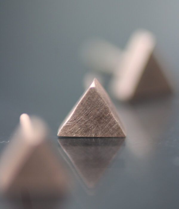 Pink Triangle Modern Minimalist Gold Studs - Image 6