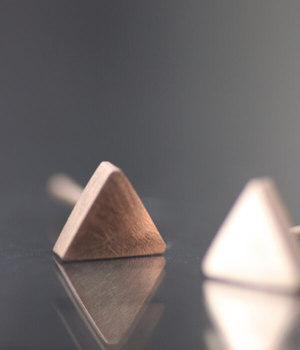 Pink Triangle Modern Minimalist Gold Studs - Image 8