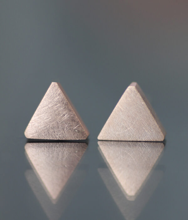 Pink Triangle Modern Minimalist Gold Studs - Image 7