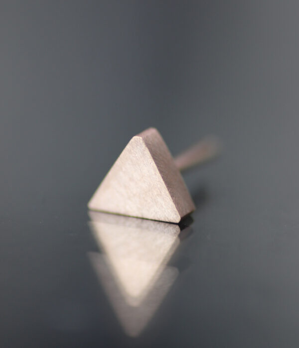 Pink Triangle Modern Minimalist Gold Studs - Image 2
